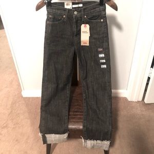 NWT Levis high rise  24w 26L wedgie straight jean in grey